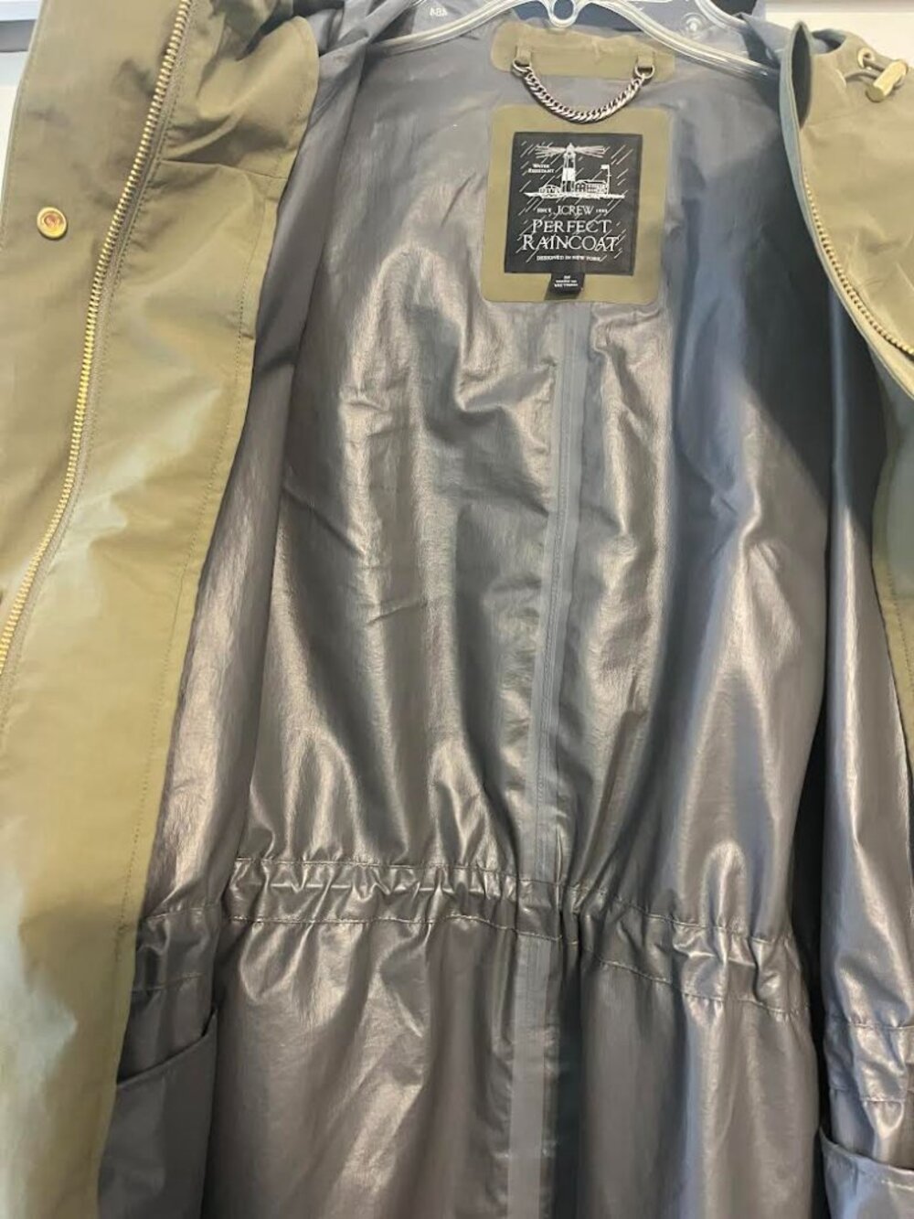 J. Crew Women's Perfect Raincoat (Olive, Size Medium) - Picture 2 of 11